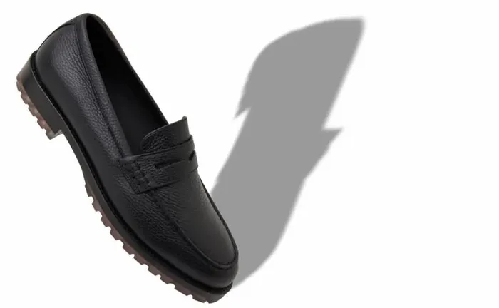 Men Black Calf Leather Penny Loafers Manolo Blahnik Loafers