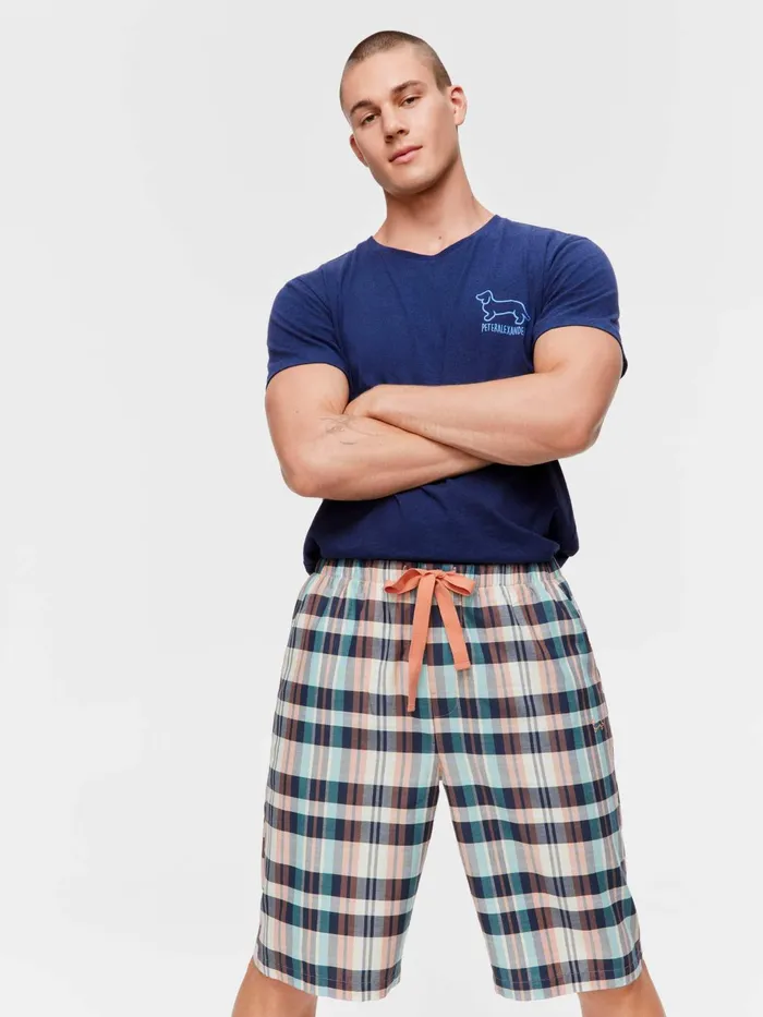 Men Black Check Sleep Short Multi Peter Alexander Shorts