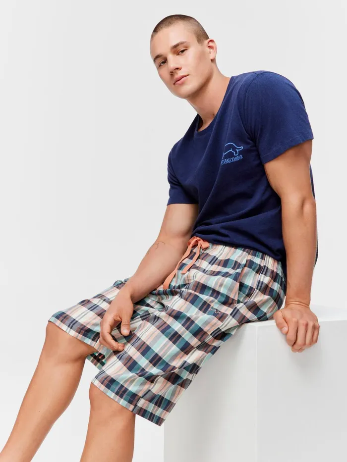 Men Black Check Sleep Short Multi Peter Alexander Shorts
