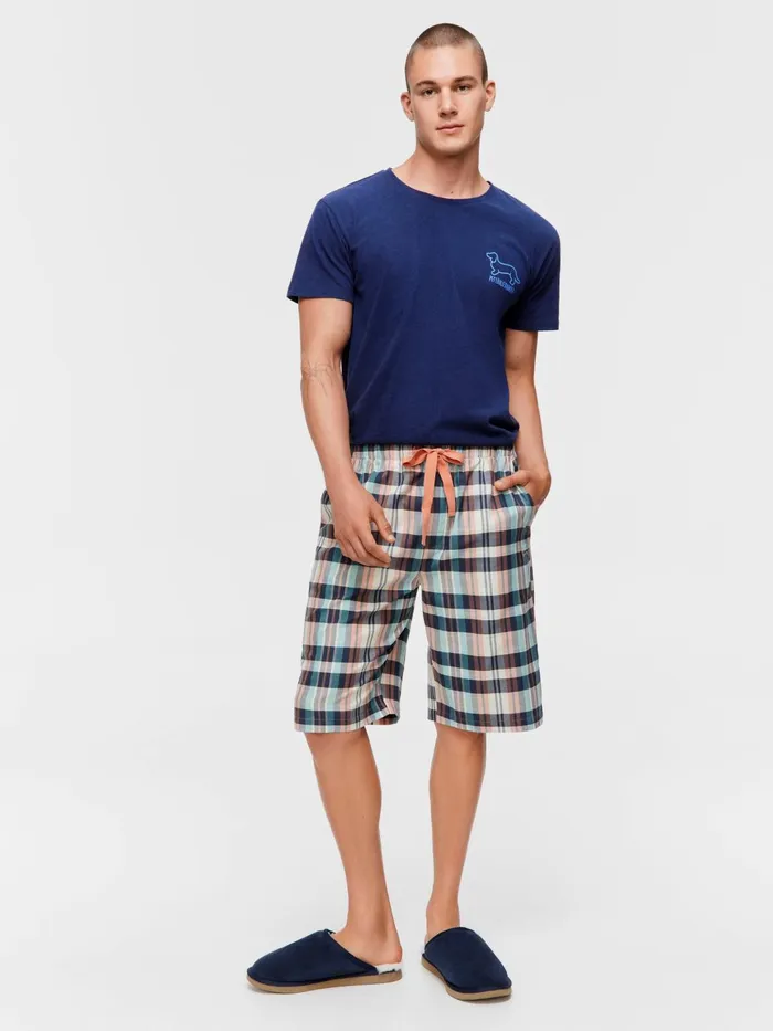 Men Black Check Sleep Short Multi Peter Alexander Shorts