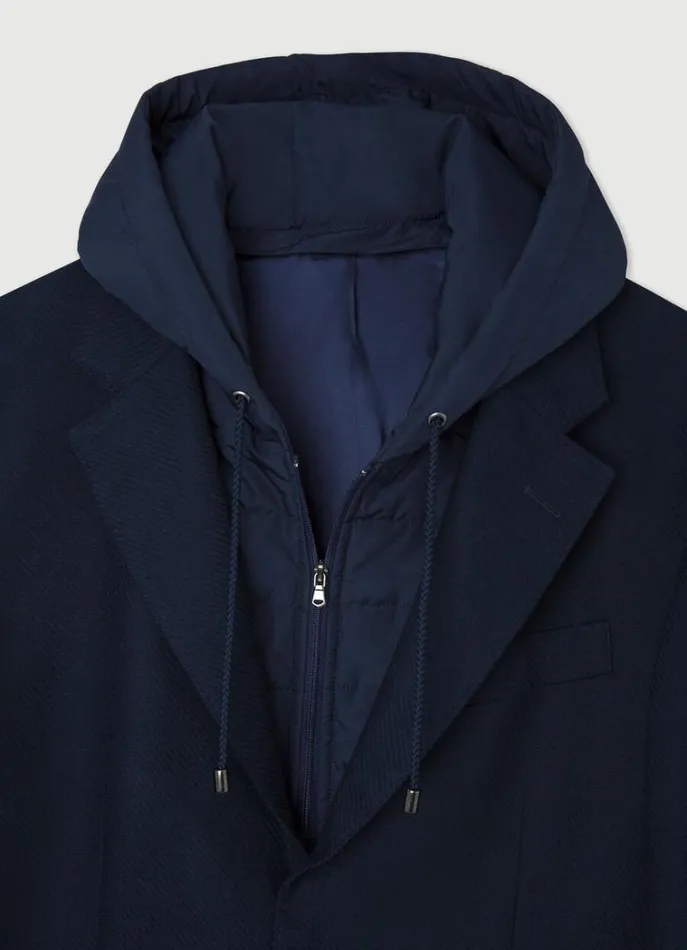 Men Blazers Hackett London Blazer With Hood Navy