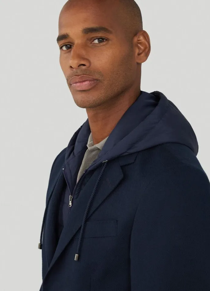 Men Blazers Hackett London Blazer With Hood Navy