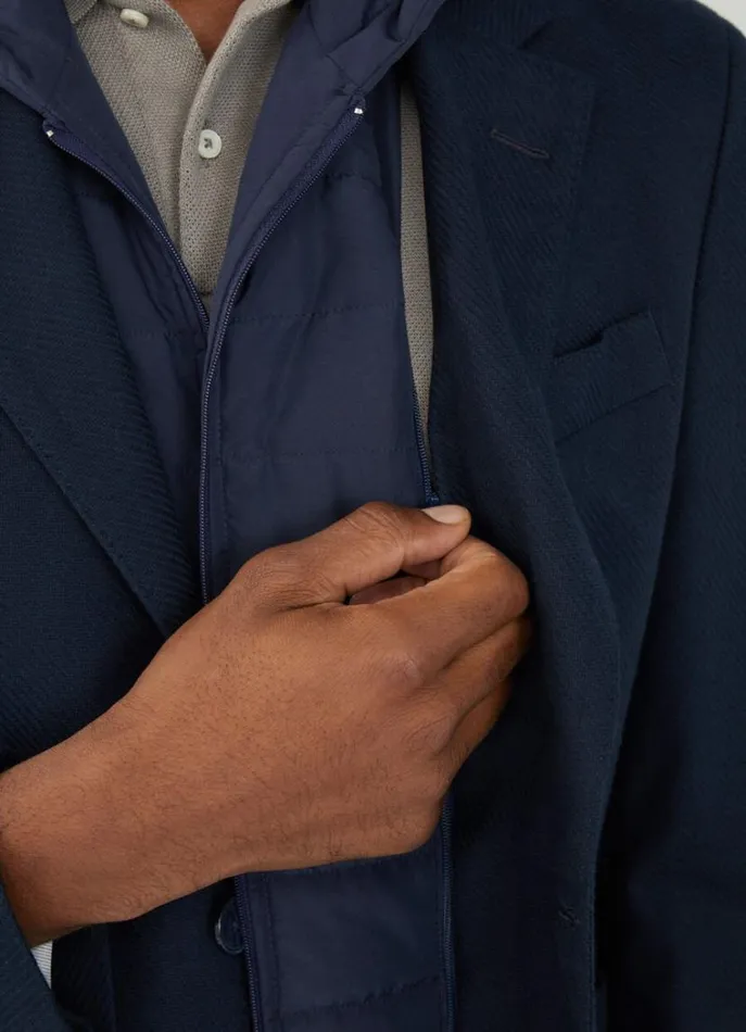 Men Blazers Hackett London Blazer With Hood Navy