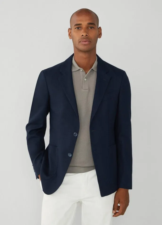 Men Blazers Hackett London Blazer With Hood Navy