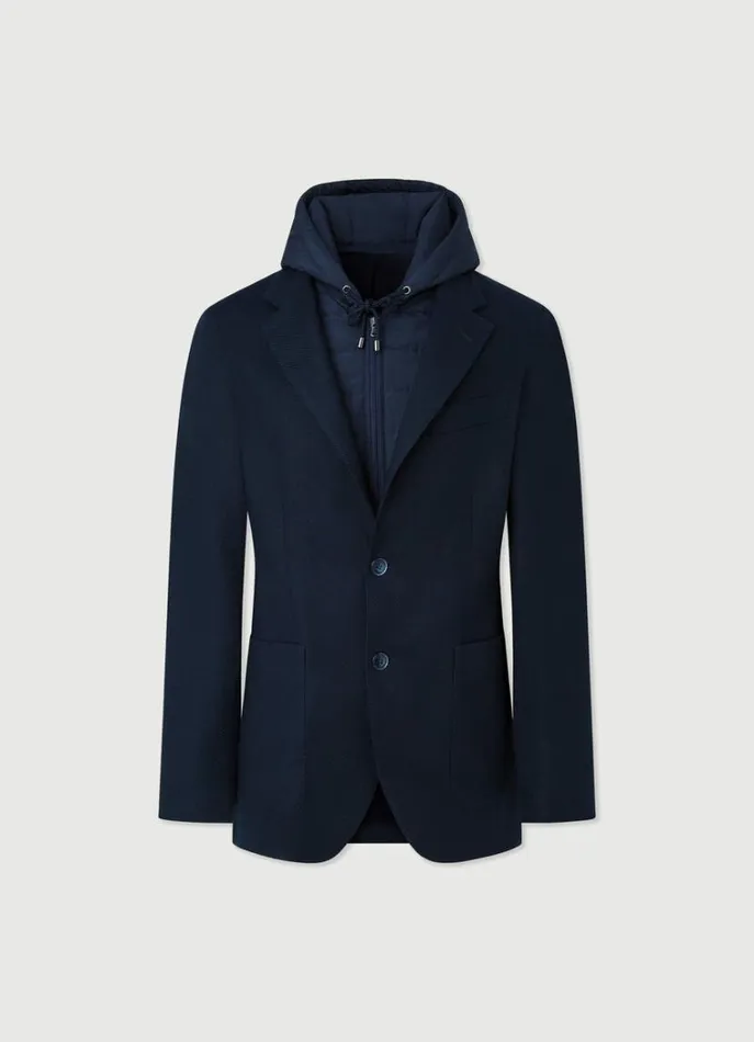 Men Blazers Hackett London Blazer With Hood Navy