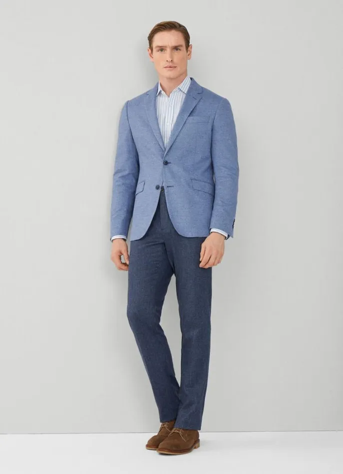 Men Blazers Hackett London Herringbone Blazer Blue