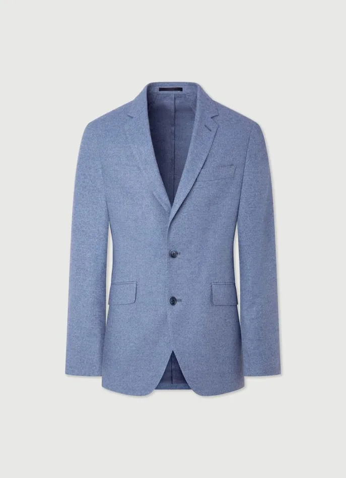 Men Blazers Hackett London Herringbone Blazer Blue
