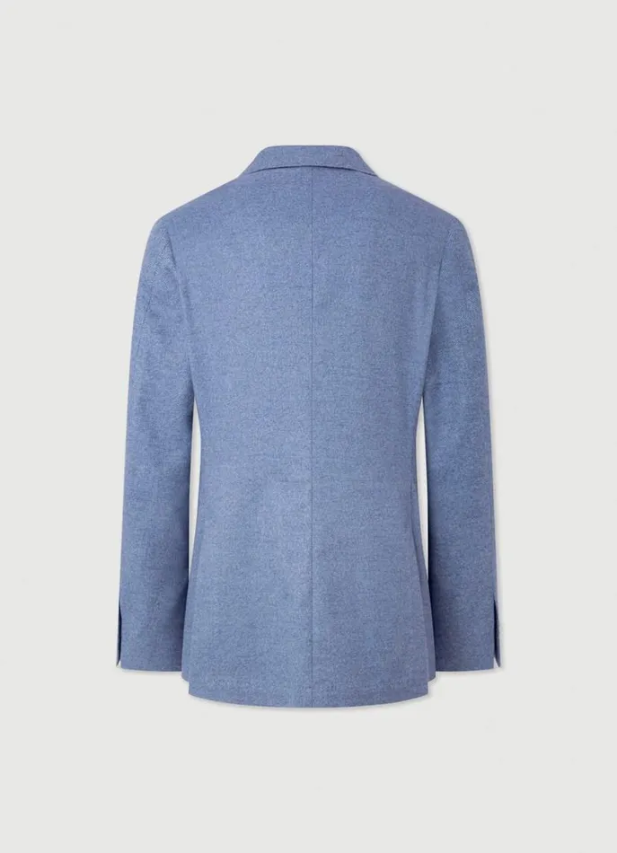 Men Blazers Hackett London Herringbone Blazer Blue