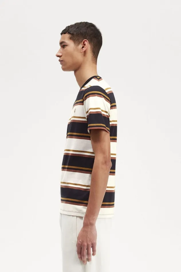 Men Bold Stripe TShirt Ecru Fred Perry TShirts