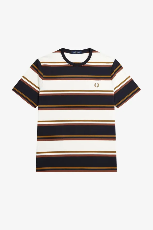 Men Bold Stripe TShirt Ecru Fred Perry TShirts