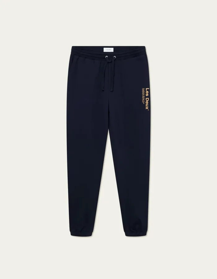 Men Brody Sweatpants 20 8211 Dark NavyMustard Yellow Les Deux Pants