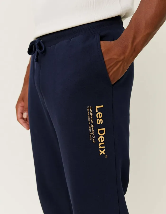 Men Brody Sweatpants 20 8211 Dark NavyMustard Yellow Les Deux Pants