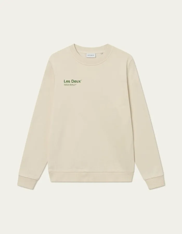Men Brody Sweatshirt 20 8211 IvoryVintage Green Les Deux HoodiesSweatshirts