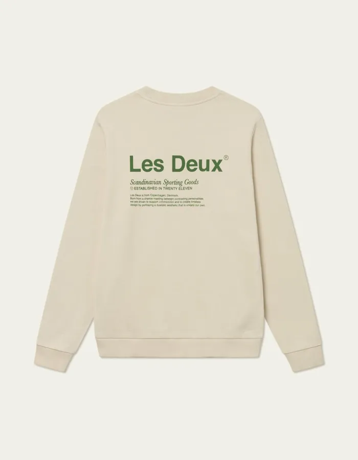 Men Brody Sweatshirt 20 8211 IvoryVintage Green Les Deux HoodiesSweatshirts