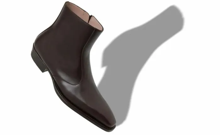 Men Brown Calf Leather Ankle Boots Manolo Blahnik Gifts For Him