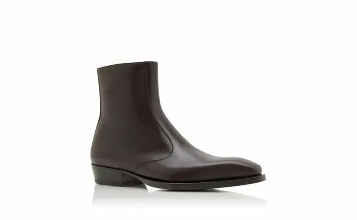 Men Brown Calf Leather Ankle Boots Manolo Blahnik Gifts For Him