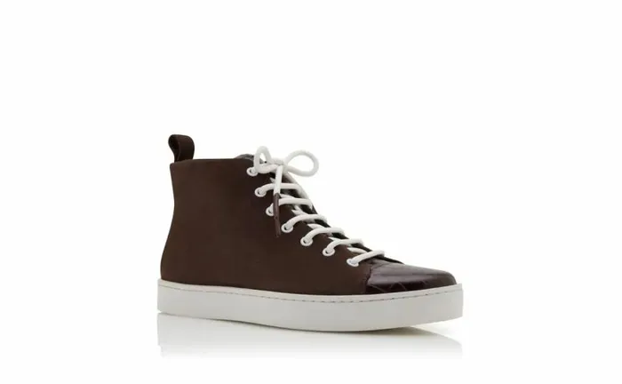Men Brown Calf Leather Lace Up Sneakers Manolo Blahnik LaceUps