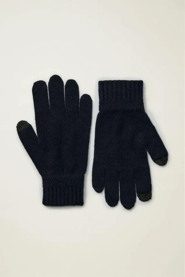 Men Cashmere Tech Gloves Dark Navy Blue Bonobos Hats and More