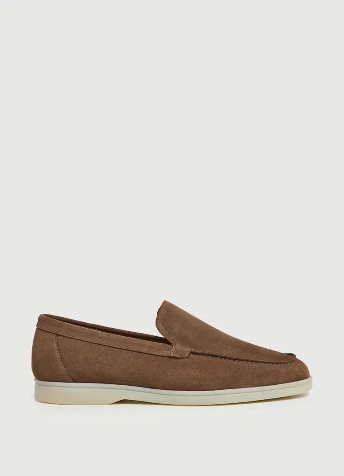 Men Casual Shoes Hackett London Minimalist Suede Moccasins Surplus Green