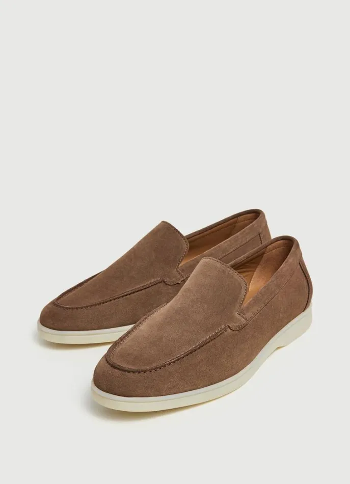 Men Casual Shoes Hackett London Minimalist Suede Moccasins Surplus Green