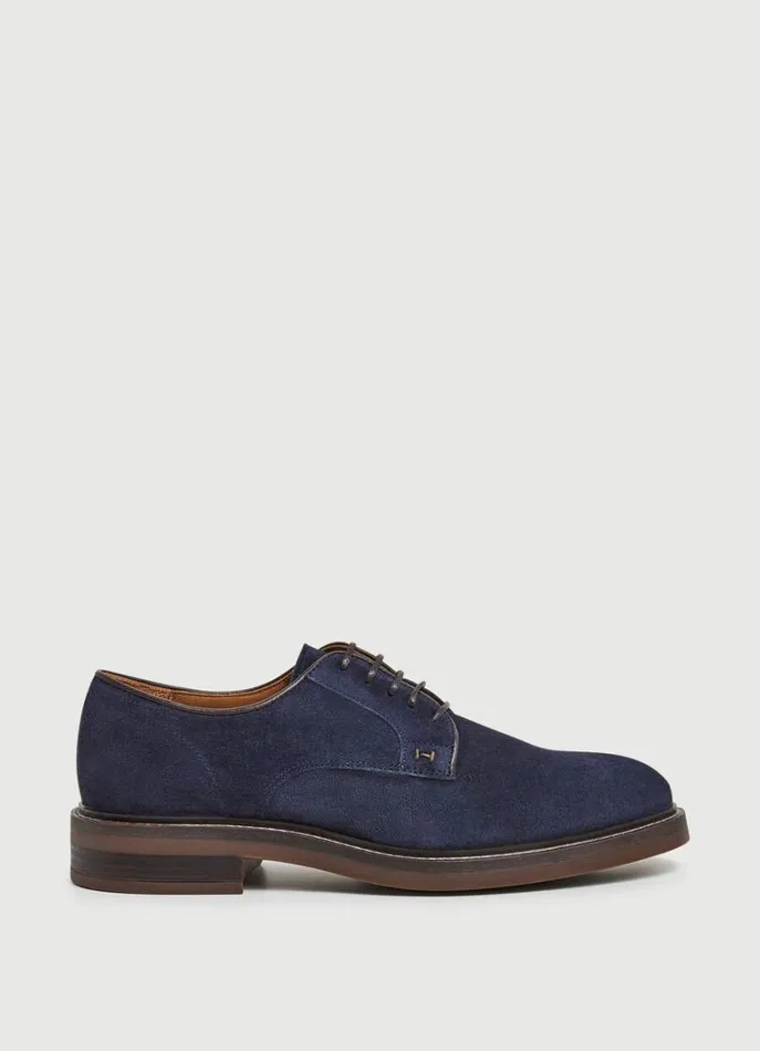 Men Casual Shoes Hackett London Suede Derby Shoes Navy
