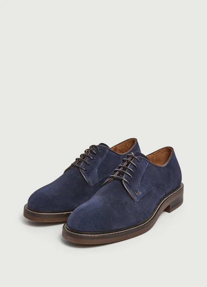 Men Casual Shoes Hackett London Suede Derby Shoes Navy