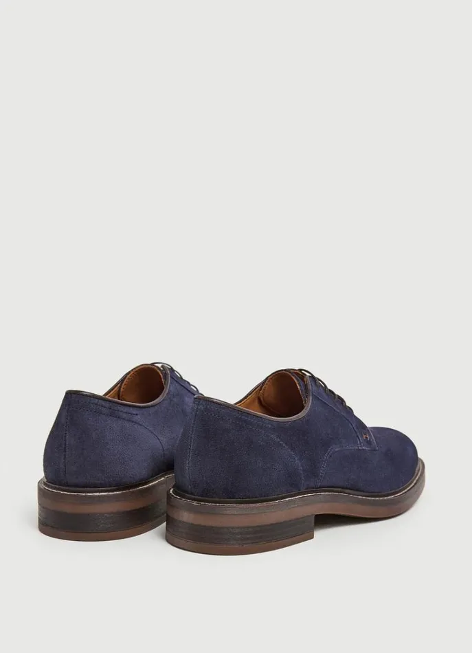 Men Casual Shoes Hackett London Suede Derby Shoes Navy