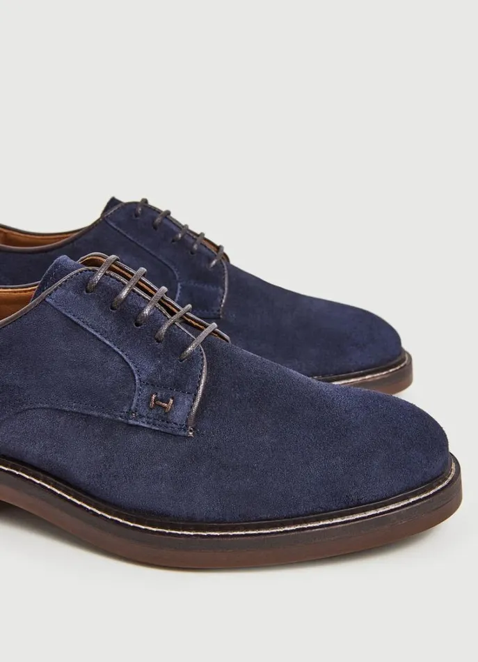 Men Casual Shoes Hackett London Suede Derby Shoes Navy