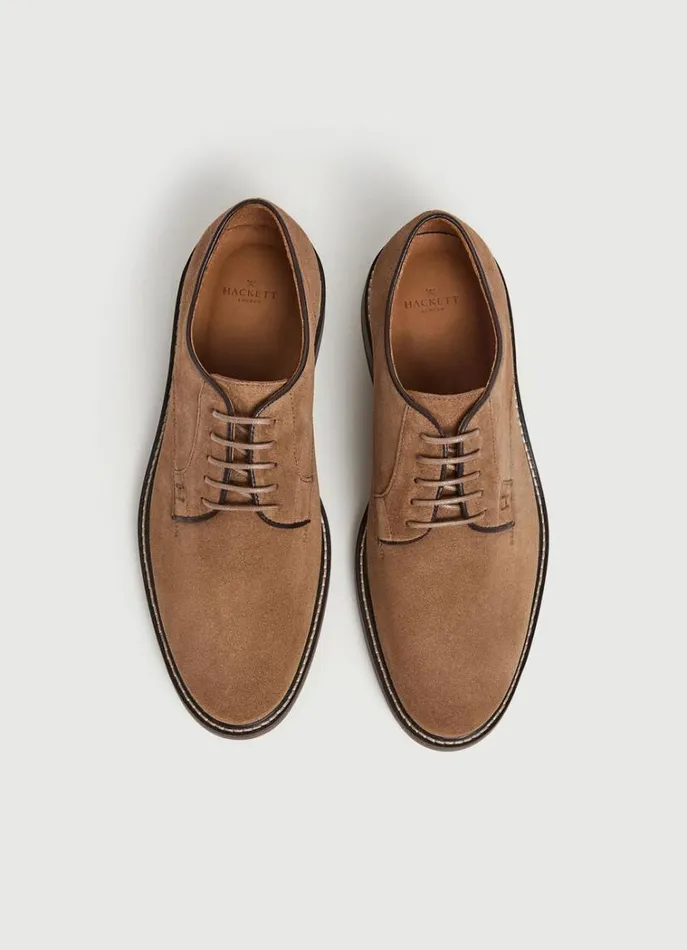 Men Casual Shoes Hackett London Suede Derby Shoes Tan Brown
