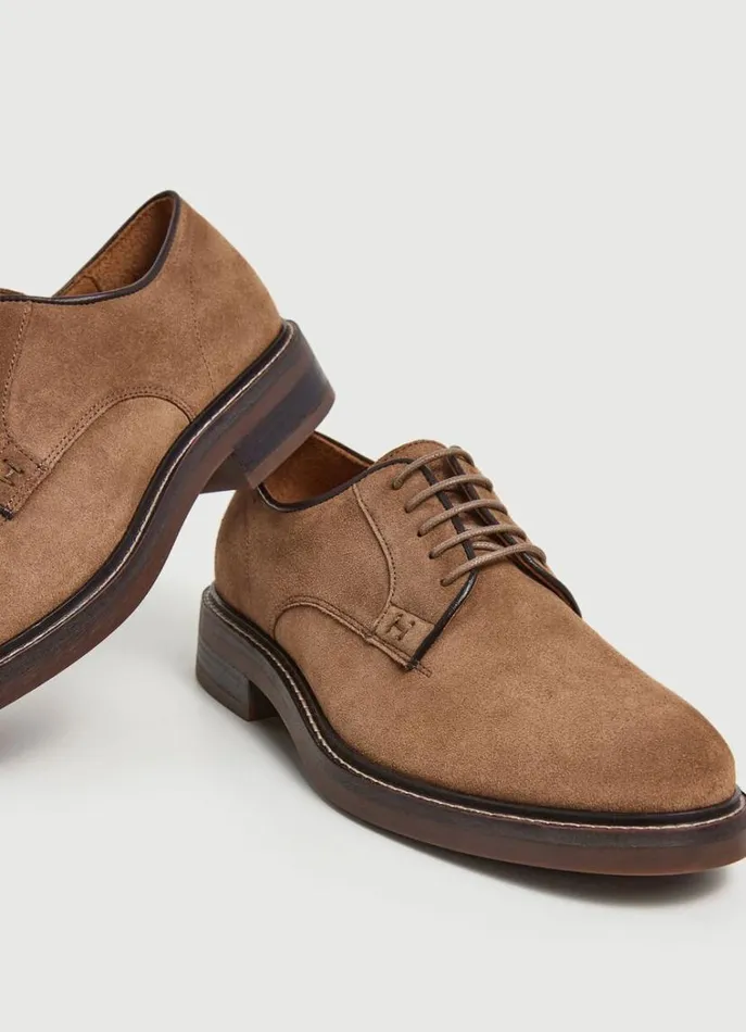 Men Casual Shoes Hackett London Suede Derby Shoes Tan Brown