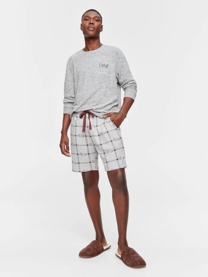 Men Choc Waffle Mid Short Multi Peter Alexander Shorts