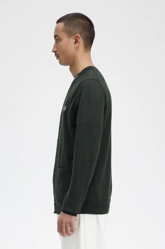 Men Classic Cardigan Night Green Fred Perry Knitwear
