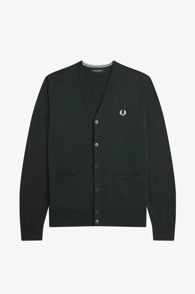 Men Classic Cardigan Night Green Fred Perry Knitwear
