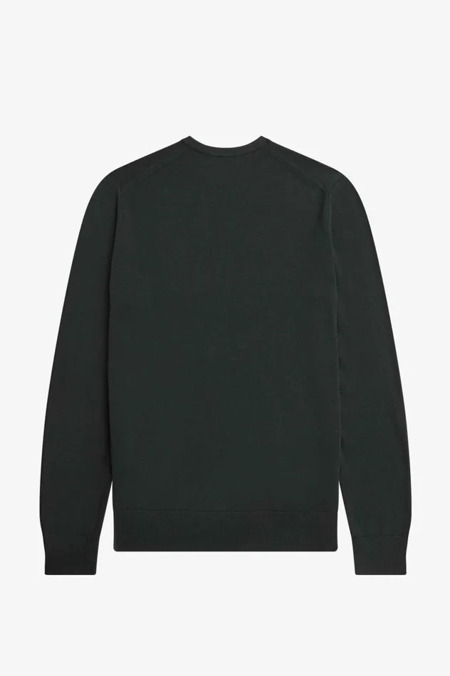 Men Classic Crew Neck Jumper Night Green Fred Perry Knitwear