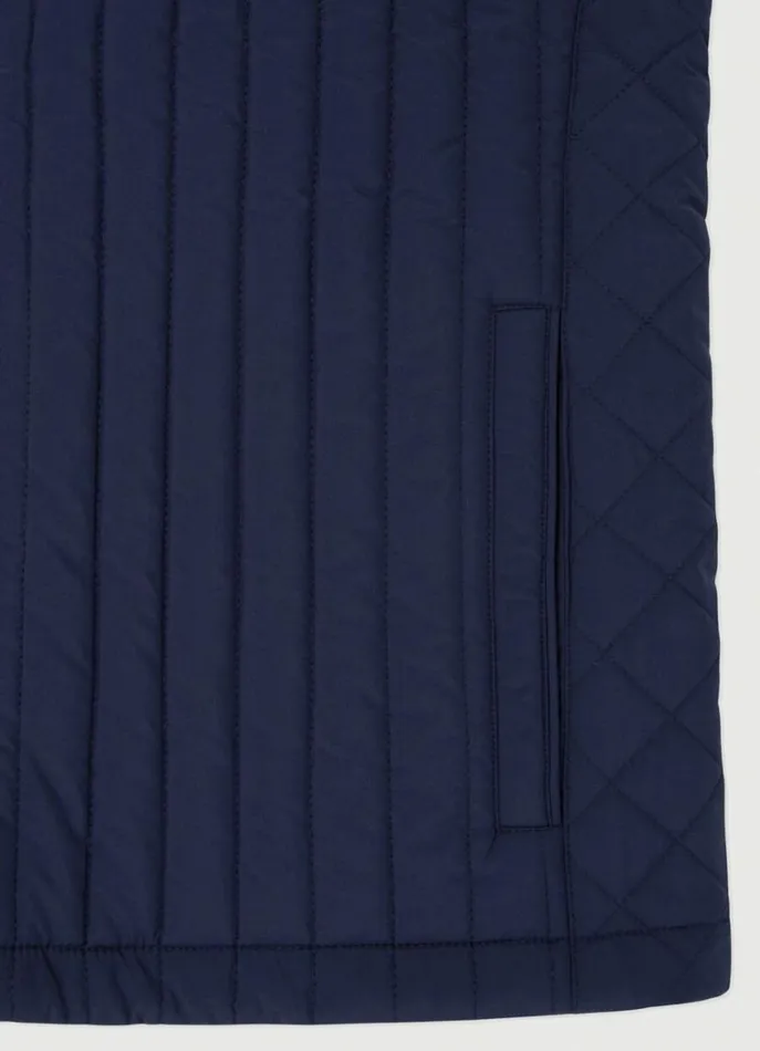 Men Coats and Jackets Hackett London Padded Hybrid Gilet Navy Blazer