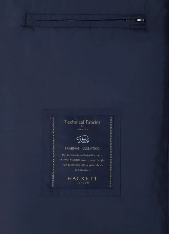Men Coats and Jackets Hackett London Padded Hybrid Gilet Navy Blazer