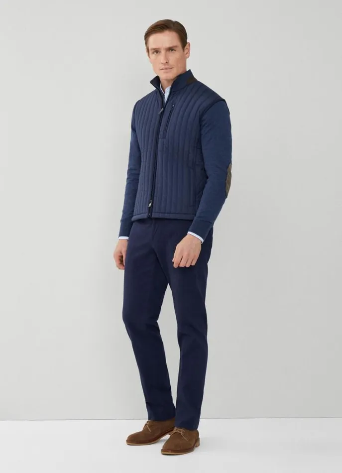 Men Coats and Jackets Hackett London Padded Hybrid Gilet Navy Blazer