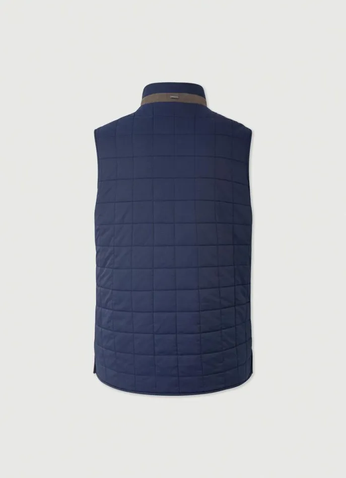 Men Coats and Jackets Hackett London Reversible Wool And Nylon Gilet Navy