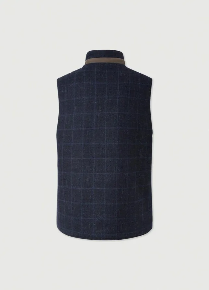 Men Coats and Jackets Hackett London Reversible Wool And Nylon Gilet Navy