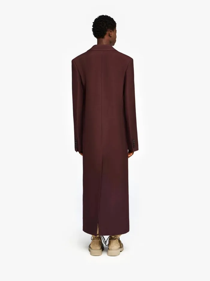 Men Coats and Jackets JW Anderson LONG COAT WITH SATIN HANDKERCHIEF Aubergine Men Coats and Jackets JW Anderson LONG COAT WITH SATIN HANDKERCHIEF Aubergine
