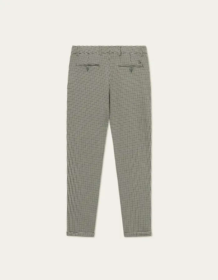 Men Como Houndstooth Suit Pants 8211 Light Desert SandBlack Les Deux Pants