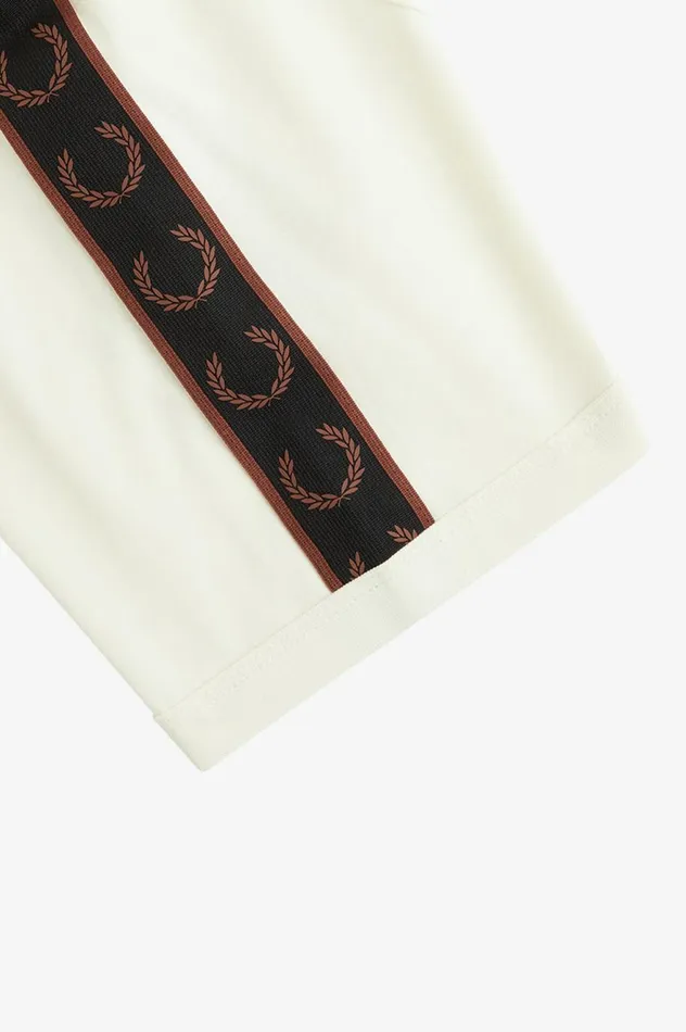 Men Contrast Tape Ringer TShirt Ecruwhisky Brown Fred Perry TShirts
