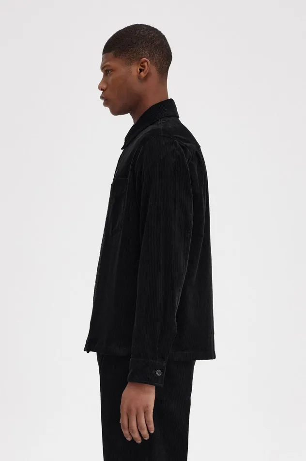 Men Cord Overshirt Black Fred Perry Overshirts