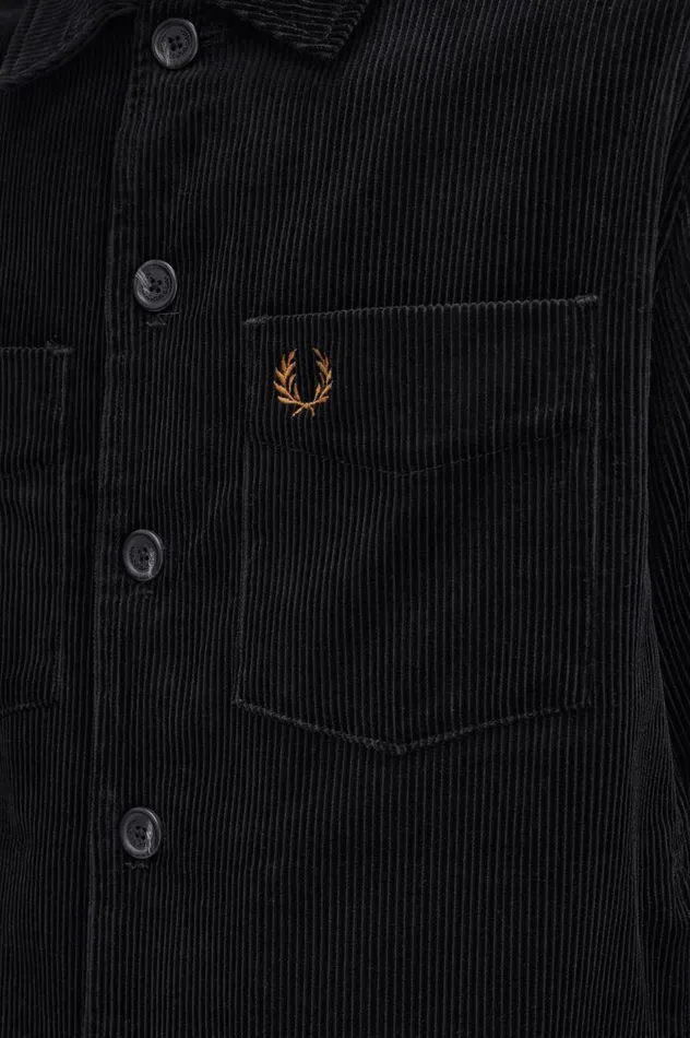 Men Cord Overshirt Black Fred Perry Overshirts