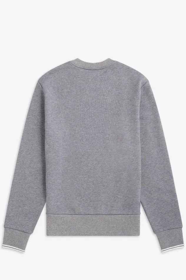 Men Crew Neck Sweatshirt Steel Marl Fred Perry Sweatshirts