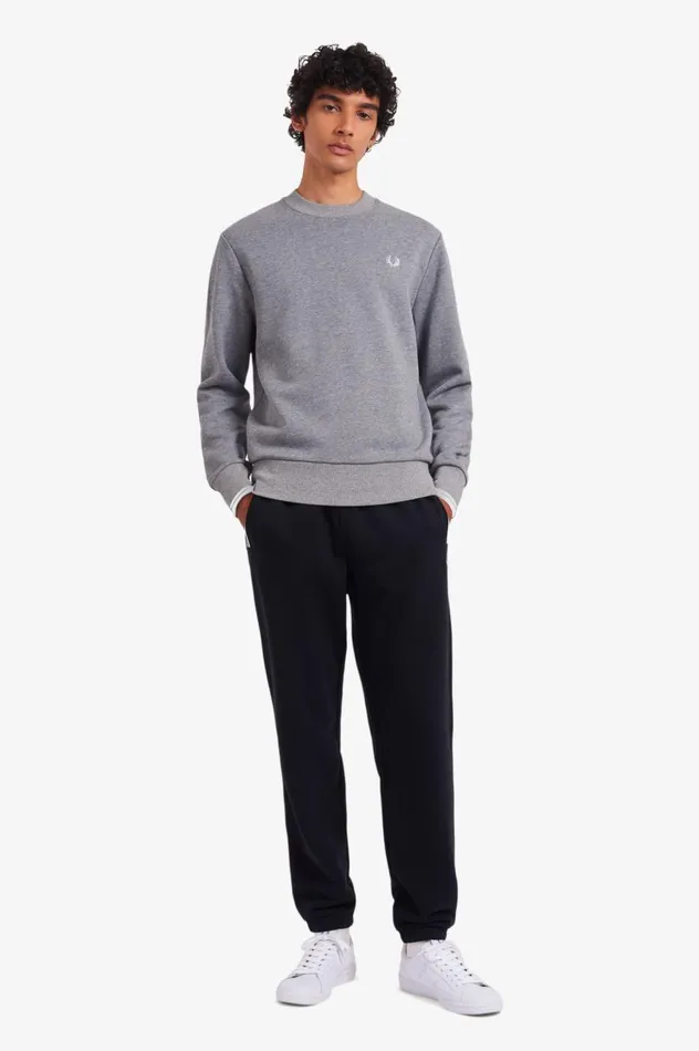 Men Crew Neck Sweatshirt Steel Marl Fred Perry Sweatshirts