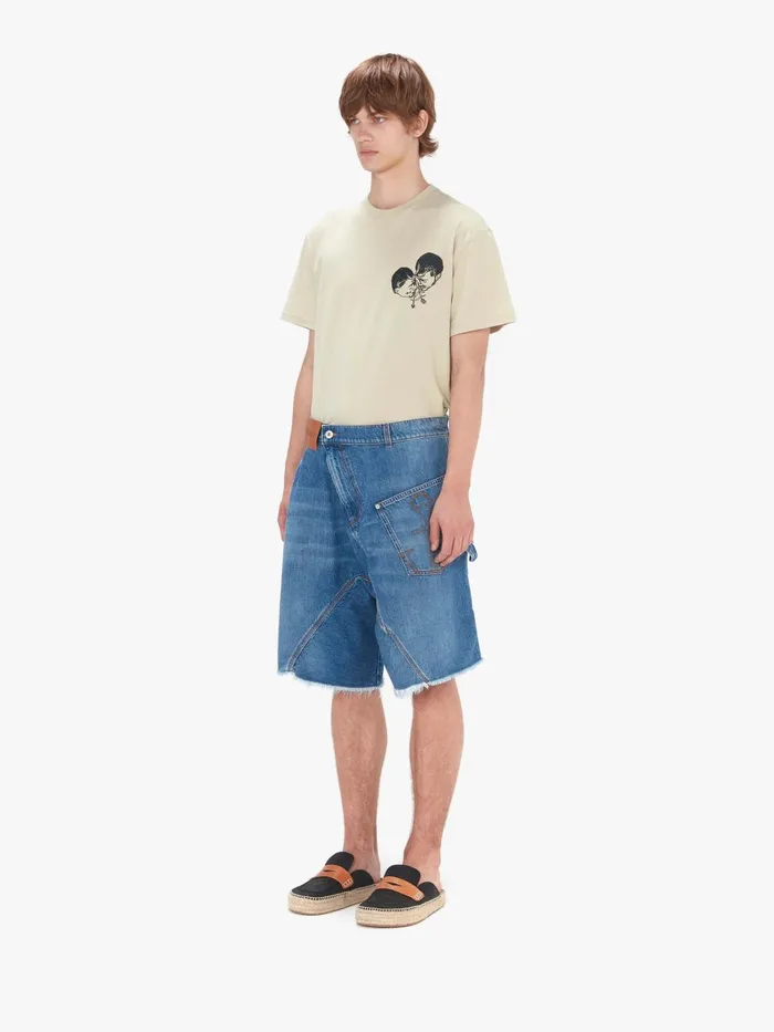 Men Denim JW Anderson TWISTED WORKWEAR DENIM SHORTS Light Blue Denim Men Denim JW Anderson TWISTED WORKWEAR DENIM SHORTS Light Blue Denim