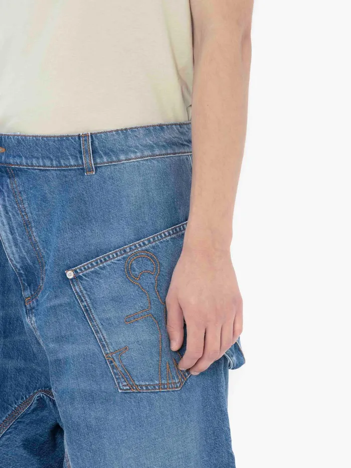 Men Denim JW Anderson TWISTED WORKWEAR DENIM SHORTS Light Blue Denim Men Denim JW Anderson TWISTED WORKWEAR DENIM SHORTS Light Blue Denim