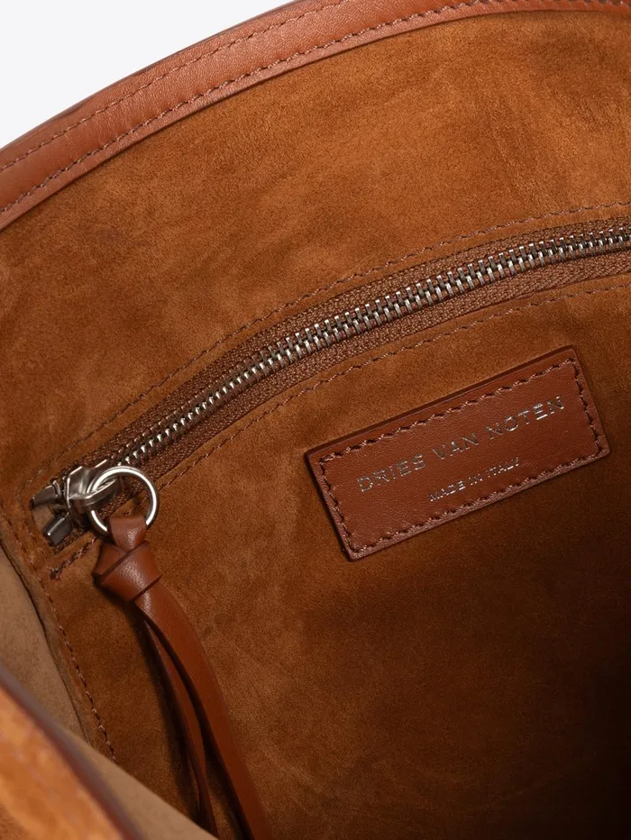 Men Dries Van Noten Bags and Leather Goods Suede Tote Bag