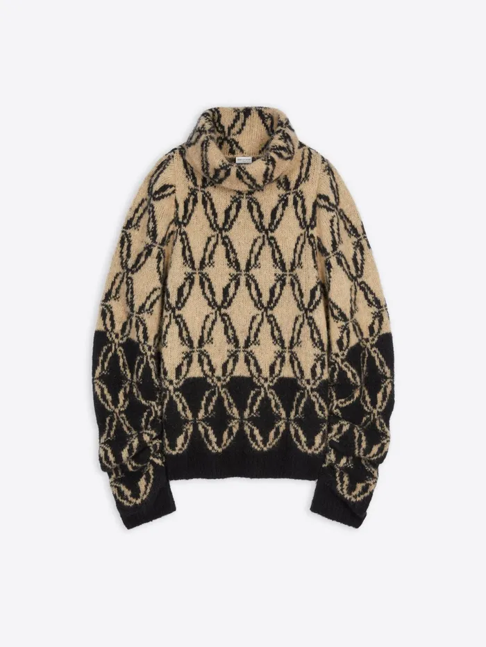 Men Dries Van Noten Knitwear Loose Turtleneck Sweater